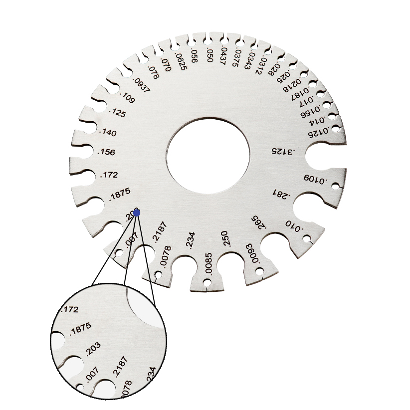 Standard DualSided Round Wire Cable Sheet Gauge Stainless Steel Metal Wire Gauge Measurement